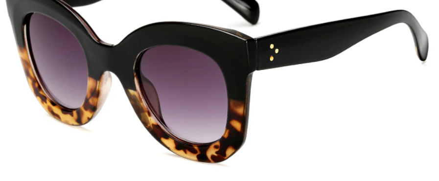 Black Leopard Statement Sunglasses