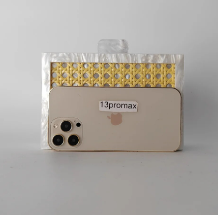 White acrylic box clutch