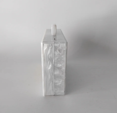 White acrylic box clutch