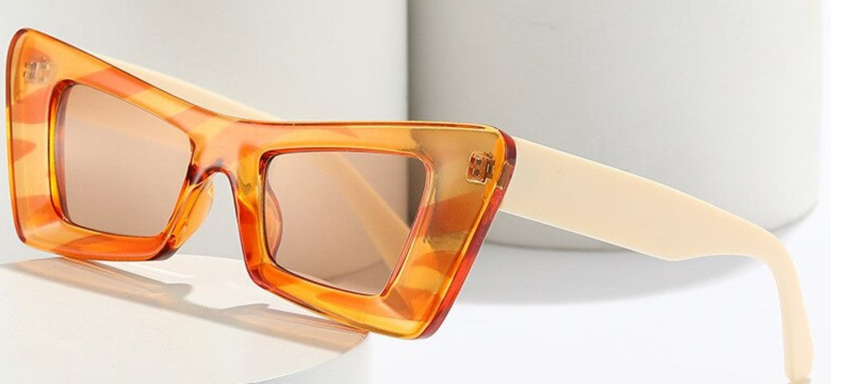 Cat Eye Leopard Champagne Statement Sunglasses