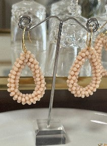 Our Crystal beaded long drop earrings will glisten where ever you go.