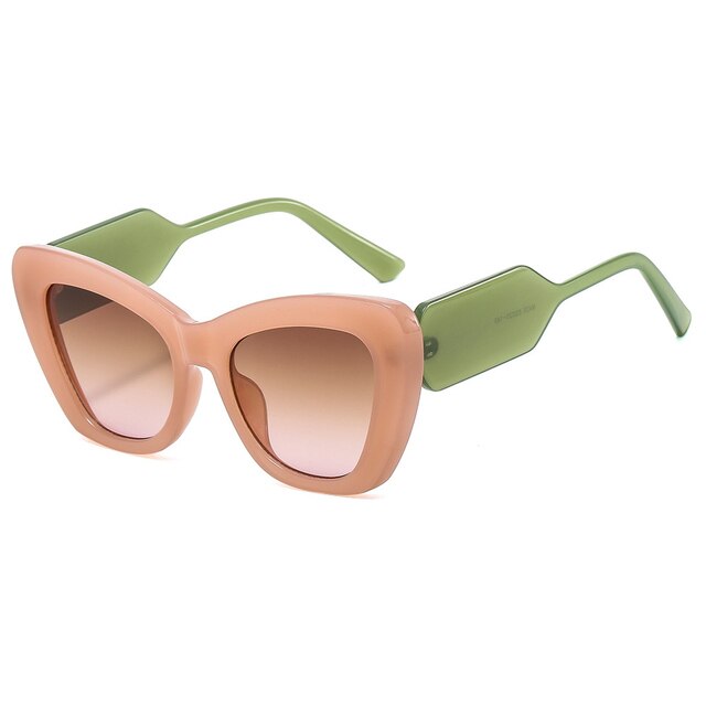 Have some fun with our pink and green oversized statement sunglasses.