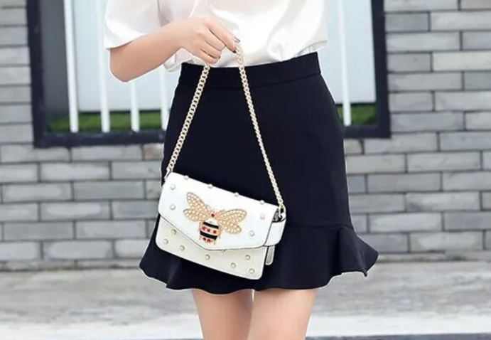 Bee Cross Body Bag with Pearls