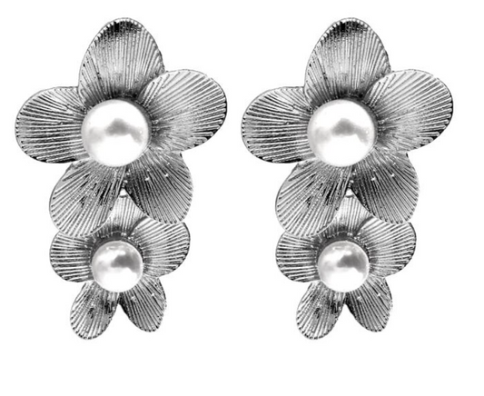 Double Flower Dangle Earrings