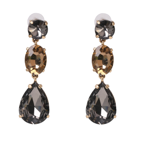 Margo Black & Champagne Dangle Earrings