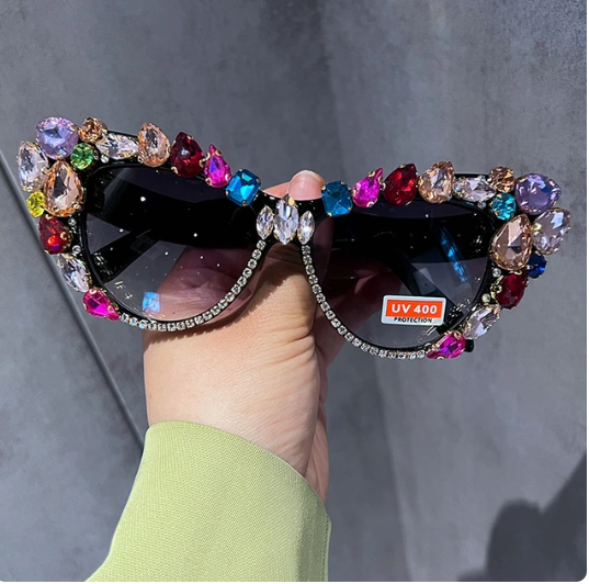 Retro Crystal Cat Eye Sunglasses