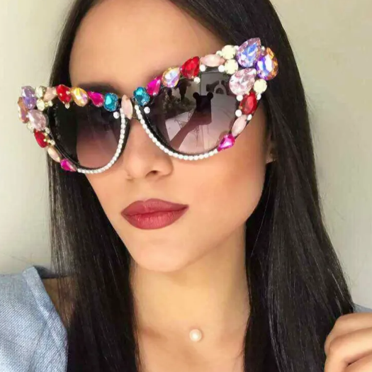 Retro Crystal Cat Eye Sunglasses