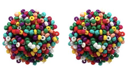 A multi-beaded stud made of tiny resin beads.