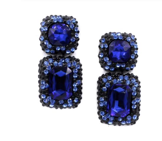 A striking medium sized gem drop with an encrusted border. Designed to stand out but in a subtle way.