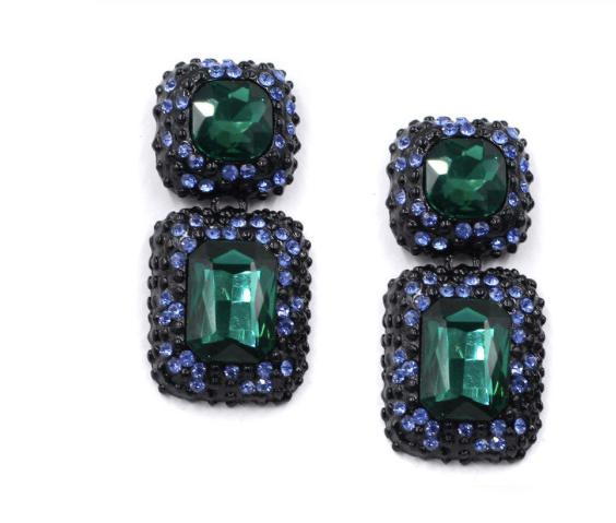 A striking medium sized gem drop with an encrusted border. Designed to stand out but in a subtle way.