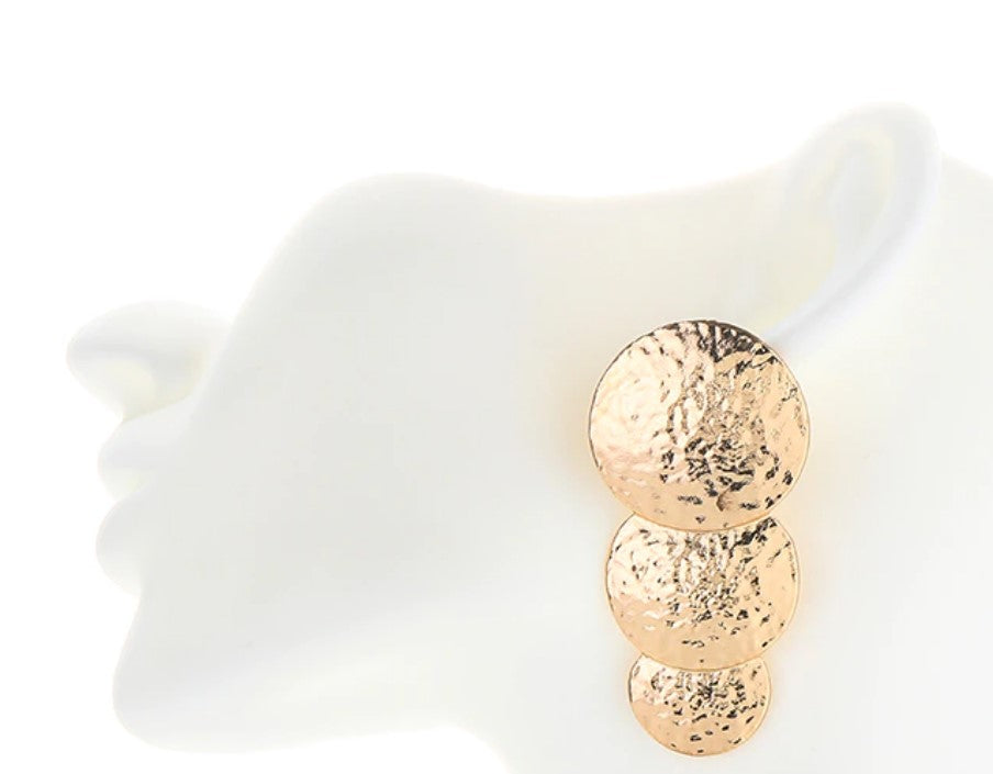Our circle tiered earrings with stud backing will see you moving round!  Stylish | Lightweight.