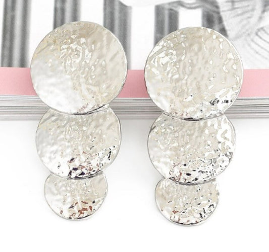 Our circle tiered earrings with stud backing will see you moving round!  Stylish | Lightweight.