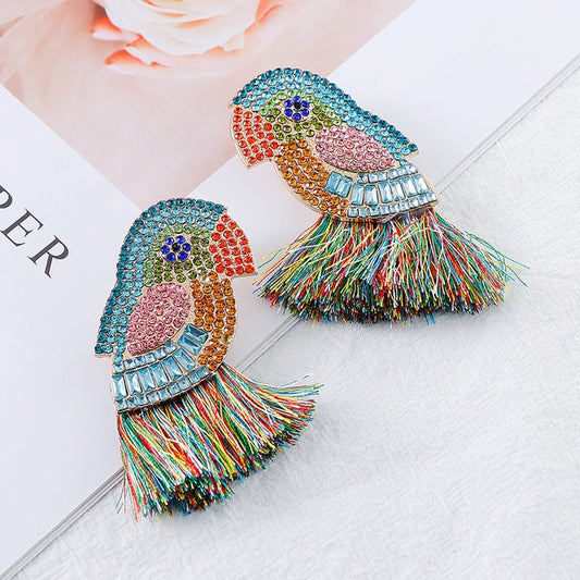 Show stopping statement ear candy! The gorgeous bird earrings on stud backing are guaranteed to be a conversation starter.