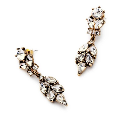 Beautiful inlay crystal vintage flower statement earrings.