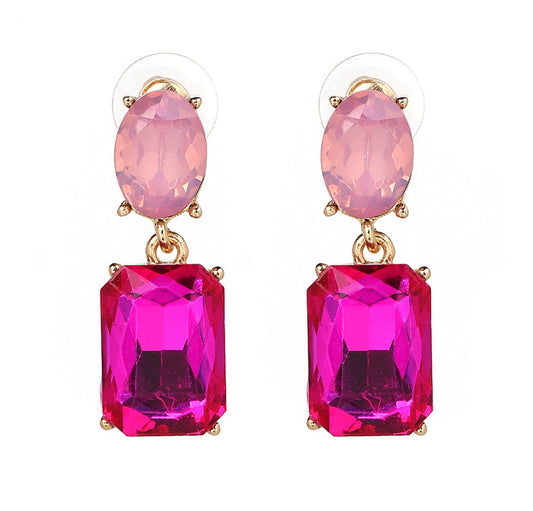 Classic small to medium sized crystal drops in a block colour to match that perfect outfit. Lightweight, understated yet noticeable.